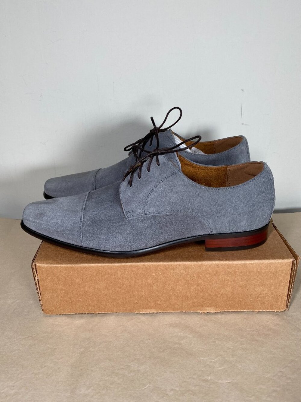 Florsheim Angelo Cap-Toe Oxford Dress Shoes Men's 11.5D Grey Suede - Picture 4 of 16